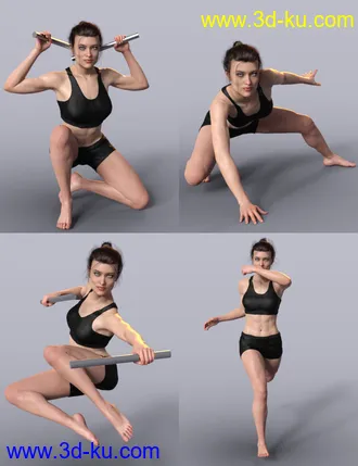 3D打印模型Tough Gal Poses for CJ 8的图片