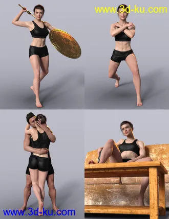 3D打印模型Tough Gal Poses for CJ 8的图片