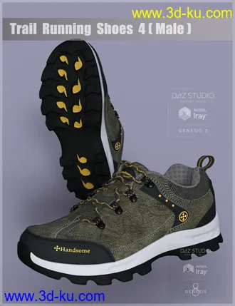 3D打印模型Trail Running Shoes 4 for Genesis 3 and 8 Male(s)的图片