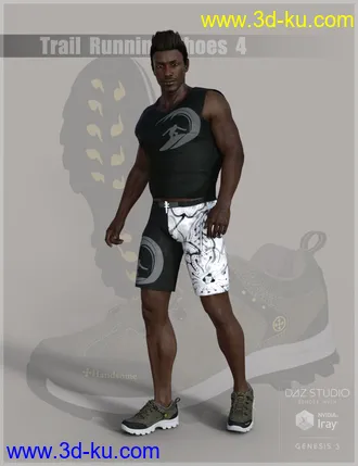 3D打印模型Trail Running Shoes 4 for Genesis 3 and 8 Male(s)的图片