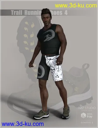 3D打印模型Trail Running Shoes 4 for Genesis 3 and 8 Male(s)的图片