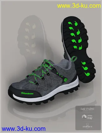 3D打印模型Trail Running Shoes 4 for Genesis 3 and 8 Male(s)的图片