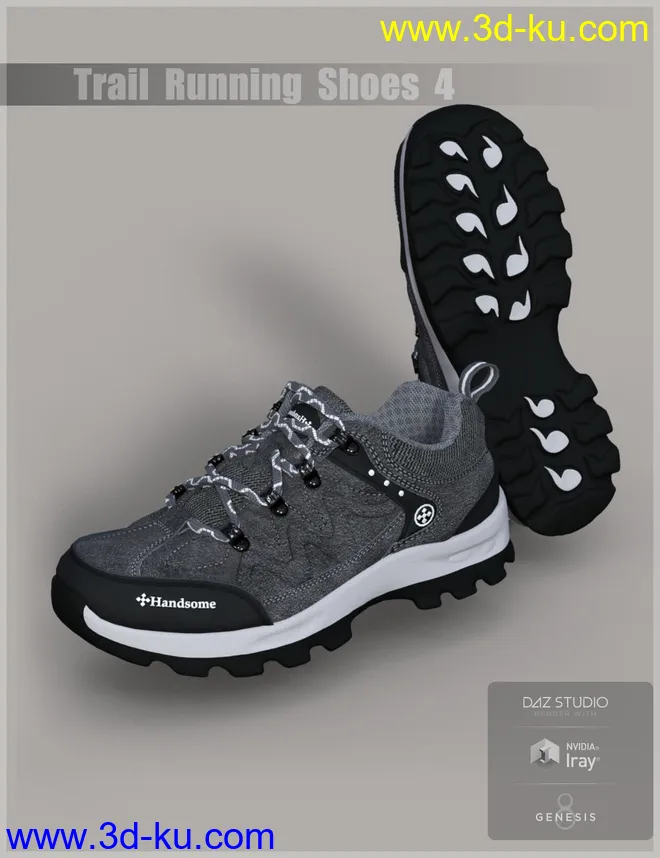 Trail Running Shoes 4 for Genesis 3 and 8 Male(s)模型的图片7