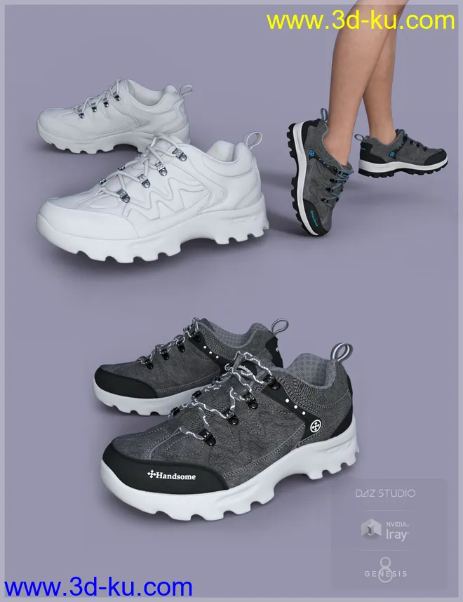 Trail Running Shoes 4 for Genesis 3 and 8 Male(s)模型的图片8