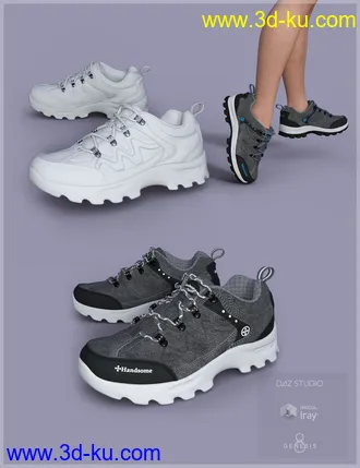 3D打印模型Trail Running Shoes 4 for Genesis 3 and 8 Male(s)的图片