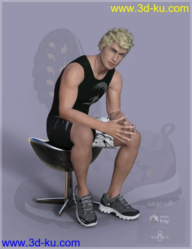 Trail Running Shoes 4 for Genesis 3 and 8 Male(s)模型的图片10