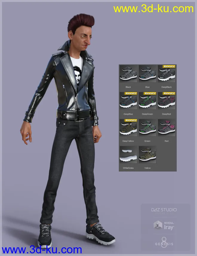 Trail Running Shoes 4 for Genesis 3 and 8 Male(s)模型的图片11