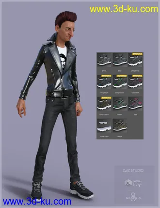 3D打印模型Trail Running Shoes 4 for Genesis 3 and 8 Male(s)的图片