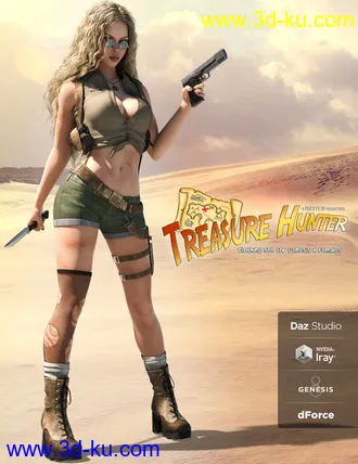 3D打印模型Treasure Hunter Clothing Set for Genesis 8 Female(s)的图片