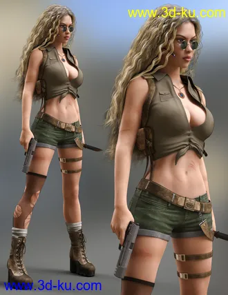 3D打印模型Treasure Hunter Clothing Set for Genesis 8 Female(s)的图片