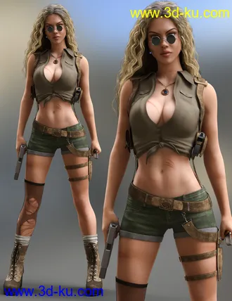 3D打印模型Treasure Hunter Clothing Set for Genesis 8 Female(s)的图片