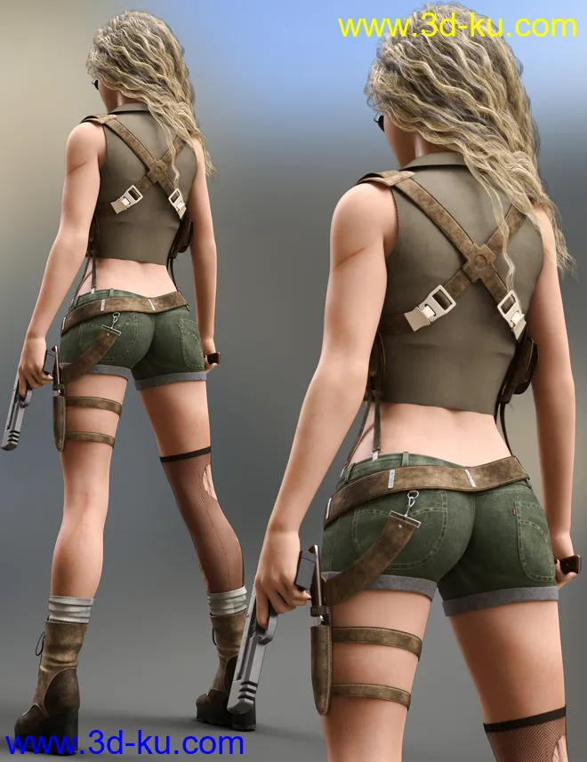 Treasure Hunter Clothing Set for Genesis 8 Female(s)模型的图片6