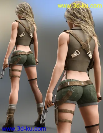 3D打印模型Treasure Hunter Clothing Set for Genesis 8 Female(s)的图片