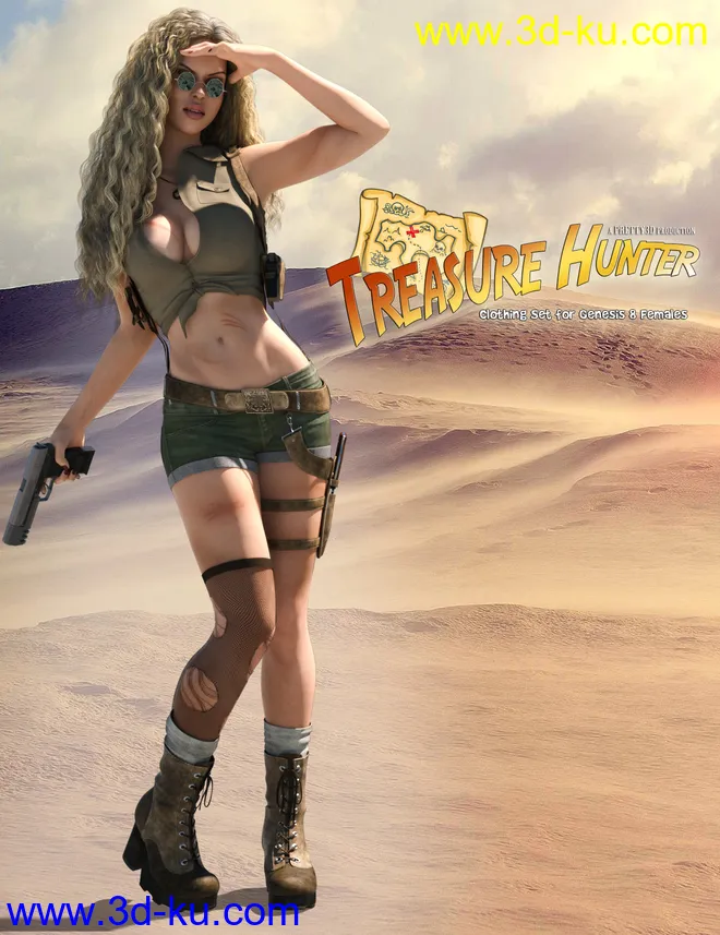 Treasure Hunter Clothing Set for Genesis 8 Female(s)模型的图片8