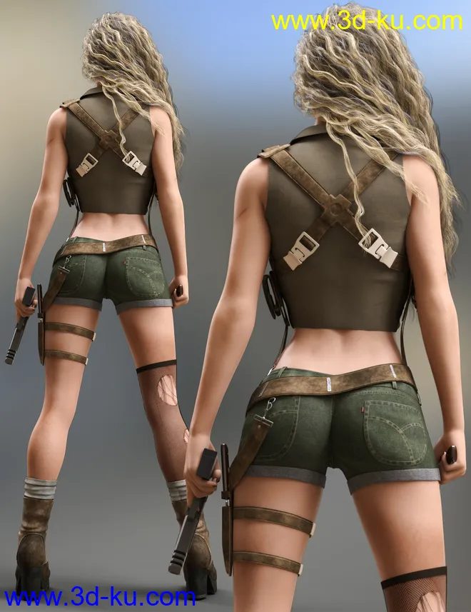 Treasure Hunter Clothing Set for Genesis 8 Female(s)模型的图片10