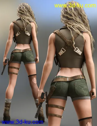 3D打印模型Treasure Hunter Clothing Set for Genesis 8 Female(s)的图片