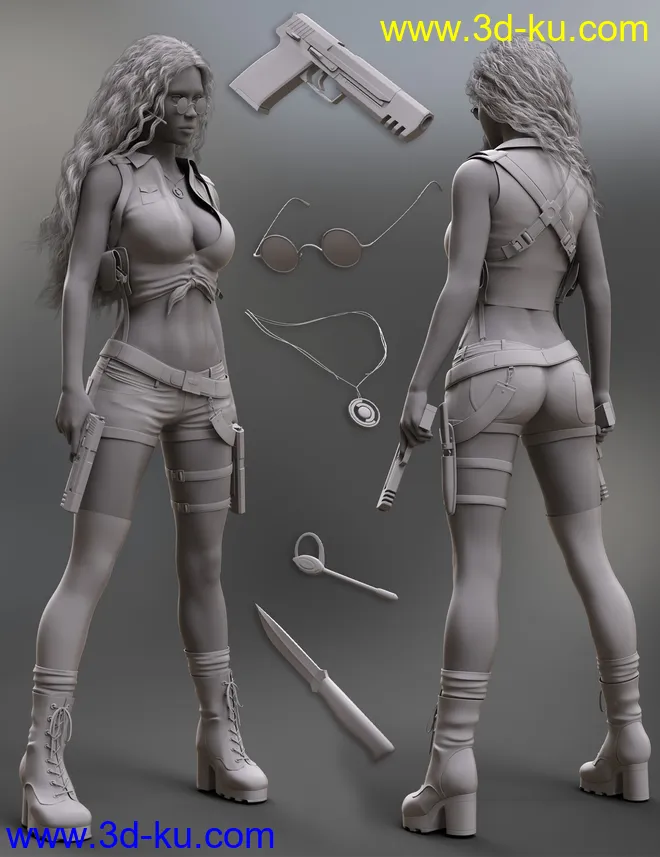 Treasure Hunter Clothing Set for Genesis 8 Female(s)模型的图片15