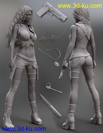3D打印模型Treasure Hunter Clothing Set for Genesis 8 Female(s)的图片