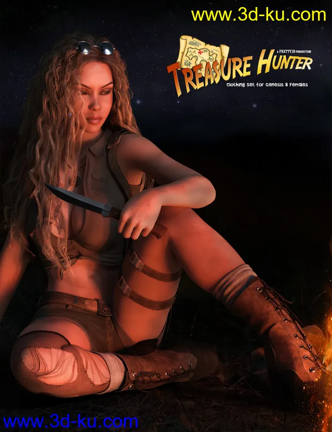 Treasure Hunter Clothing Set for Genesis 8 Female(s)模型的图片16