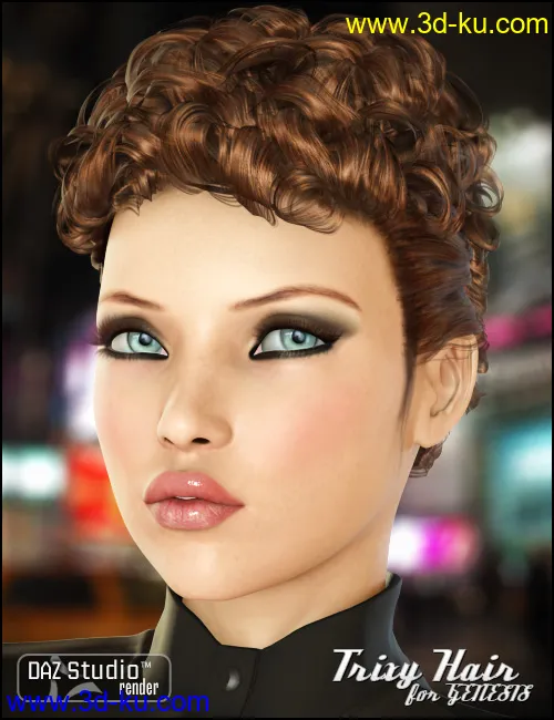 Trixy Hair for Genesis模型的图片1