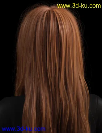 Turbulent Long Hair for Genesis 3 and 8 Females模型的图片3