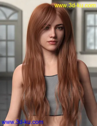 Turbulent Long Hair for Genesis 3 and 8 Females模型的图片5