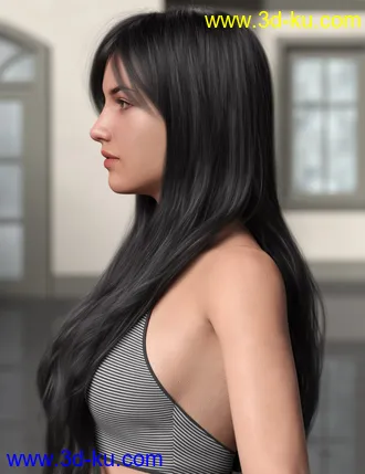 Turbulent Long Hair for Genesis 3 and 8 Females模型的图片7