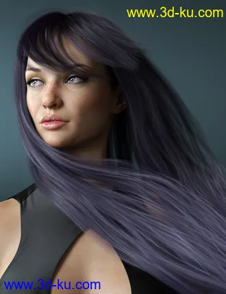 3D打印模型Turbulent Long Hair for Genesis 3 and 8 Females的图片