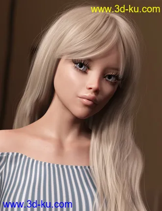 3D打印模型Turbulent Long Hair for Genesis 3 and 8 Females的图片