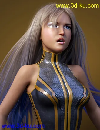 3D打印模型Turbulent Long Hair for Genesis 3 and 8 Females的图片