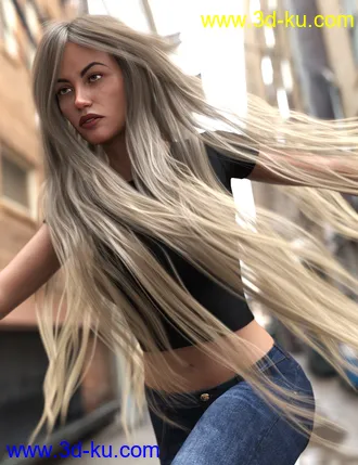 3D打印模型Turbulent Long Hair for Genesis 3 and 8 Females的图片