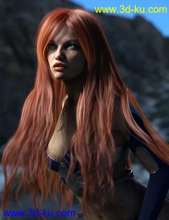 3D打印模型Turbulent Long Hair for Genesis 3 and 8 Females的图片