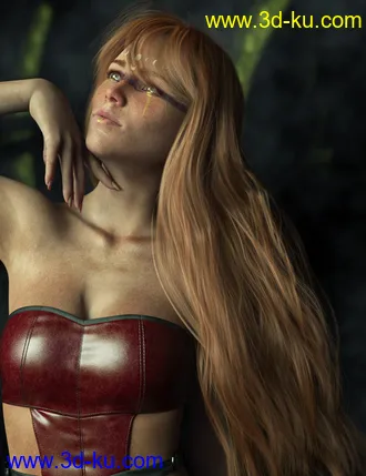 3D打印模型Turbulent Long Hair for Genesis 3 and 8 Females的图片
