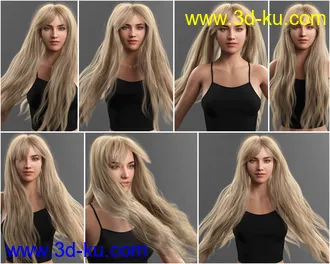 3D打印模型Turbulent Long Hair for Genesis 3 and 8 Females的图片
