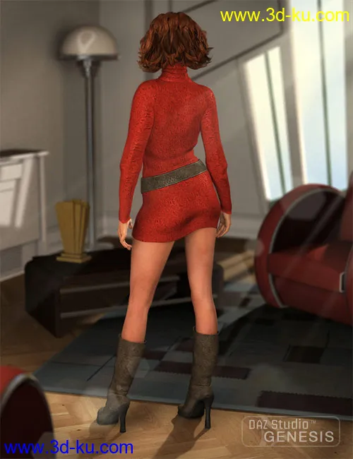 Turtleneck Sweater Dress模型的图片2