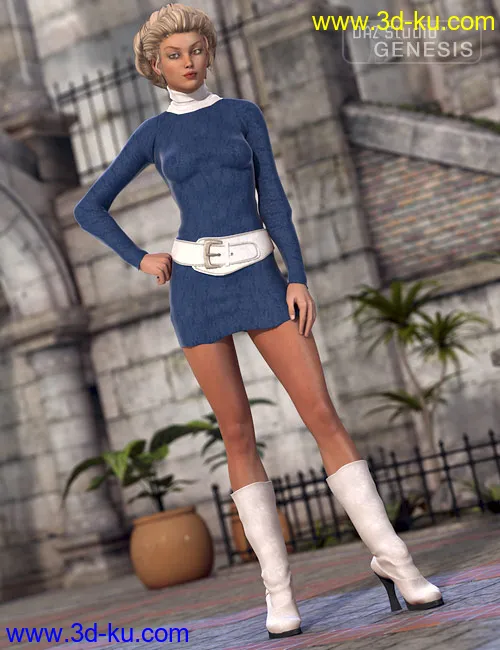 Turtleneck Sweater Dress Textures模型的图片5