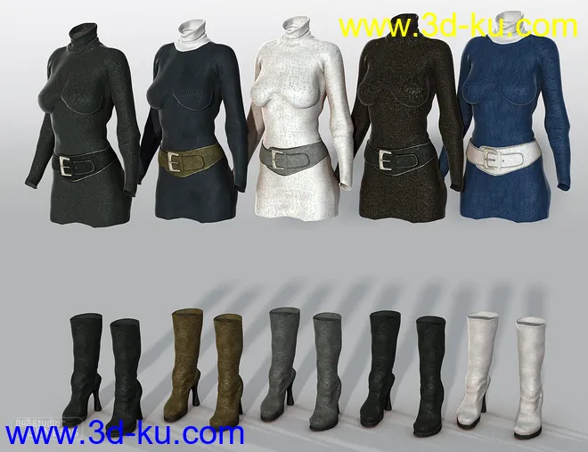 Turtleneck Sweater Dress Textures模型的图片6