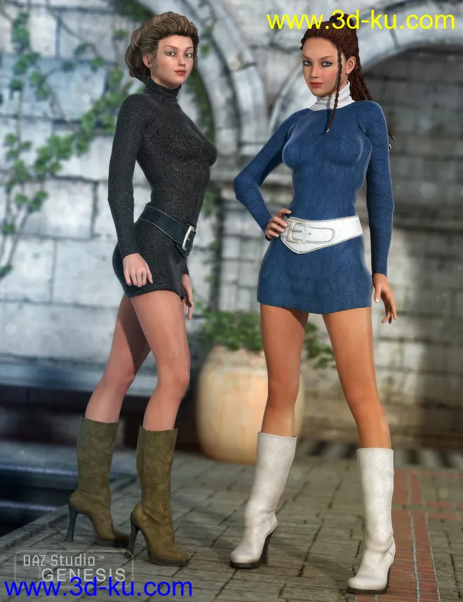 Turtleneck Sweater Dress Textures模型的图片7