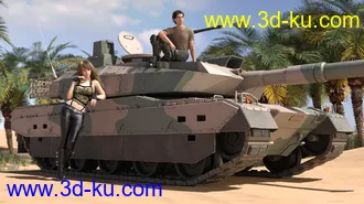3D打印模型Type-10 Japanese Battle Tank and Forest Environment的图片