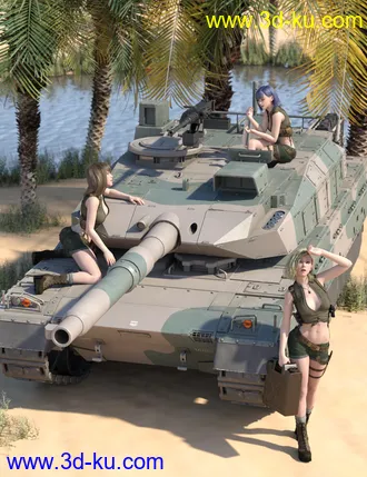 3D打印模型Type-10 Japanese Battle Tank and Forest Environment的图片