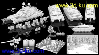 3D打印模型Type-10 Japanese Battle Tank and Forest Environment的图片