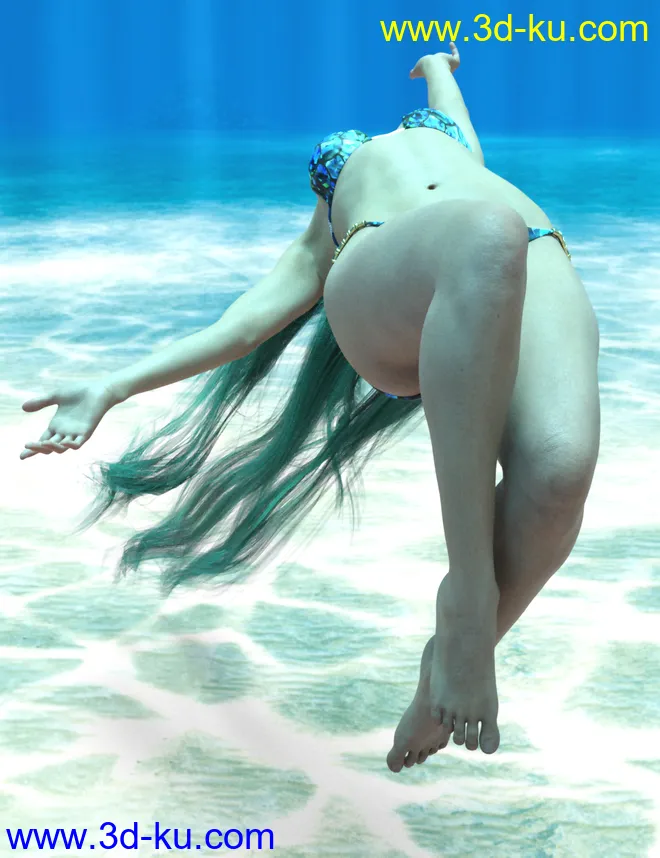 Underwater Poses for Genesis 8 Female模型的图片2