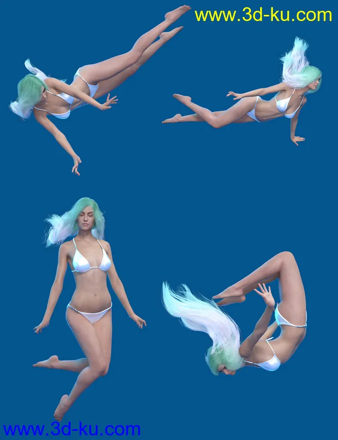 Underwater Poses for Genesis 8 Female模型的图片5