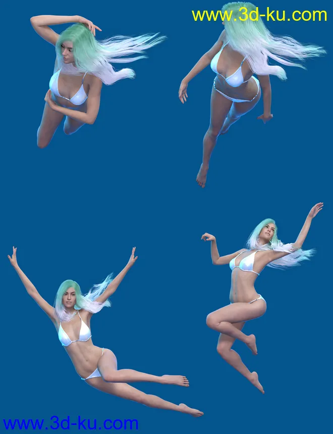 Underwater Poses for Genesis 8 Female模型的图片6