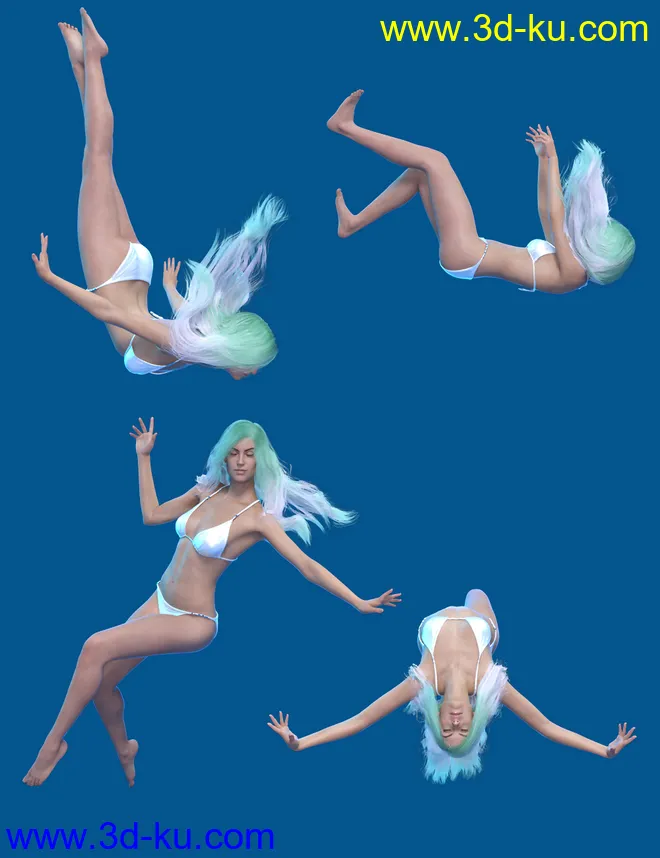 Underwater Poses for Genesis 8 Female模型的图片7