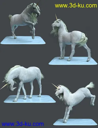 3D打印模型Unicorn Poses for Daz Horse 2的图片