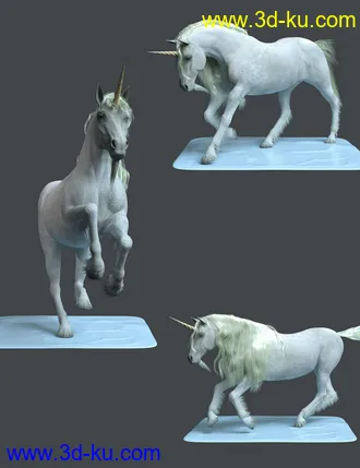 3D打印模型Unicorn Poses for Daz Horse 2的图片