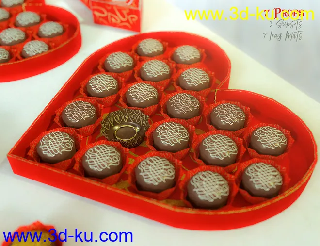 Valentine's Kit for Genesis 3 & 8模型的图片4