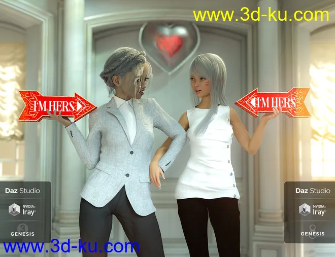 Valentine's Kit for Genesis 3 & 8模型的图片12