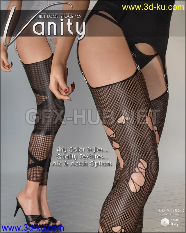 Vanity for Wet Look Stockings Genesis 8 Females模型的图片1